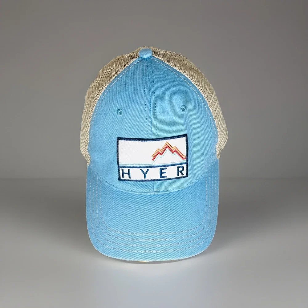 Hyer Boots Richardson 111 Trucker Hat Cap Blue Unstructured Snapback Western MD